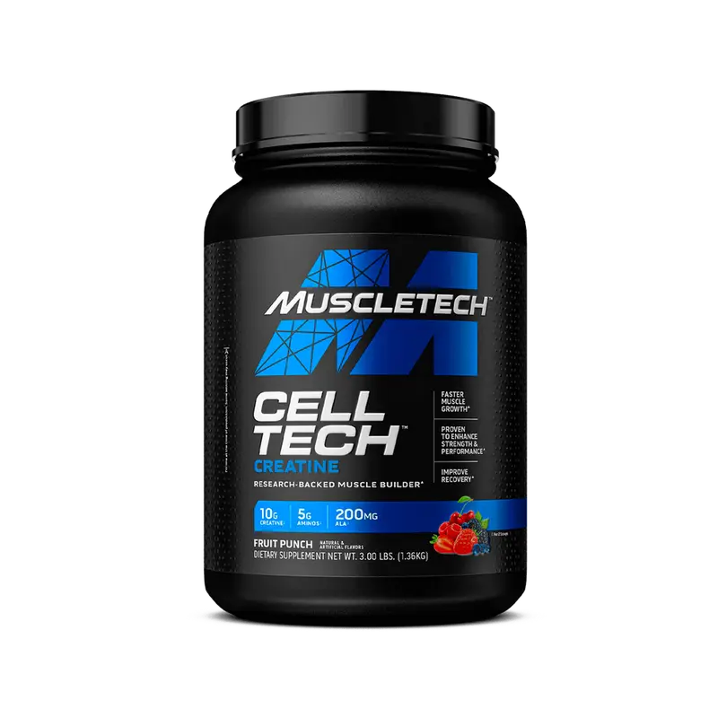 Cell-Tech Creatine Monohydrate Edible Powder, Build Muscle & Recover, Post-Workout Recovery Drink, Fruit Punch or Citrus, 3 lbs, 27 Servings, for Men & Women