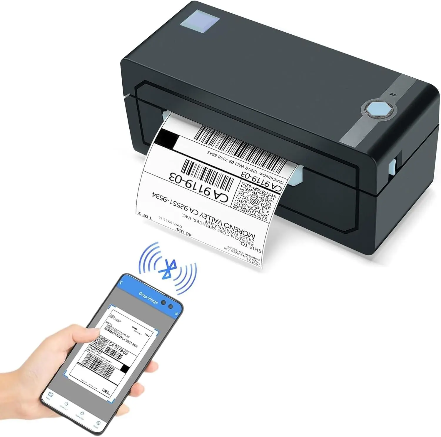 JADENS Bluetooth Thermal Shipping Label Printer - Effortlessly Print 4x6 Labels Wirelessly for All Your Shipping Needs!