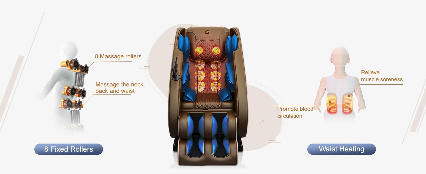 （Two packages）Massage Chair Blue-Tooth Connection and Speaker, Recliner with Zero Gravity with Full Body Air Pressure, Easy to Use at Home and in The Office