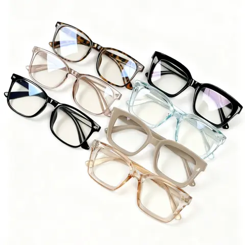 Paleshy Blue Light Square Glasses for Women 4-Pack - Lightweight Retro Square Frames, Comfortable All-Day Wear, Blue-Light Blocking Casual Stylish Glasses for Office and Everyday