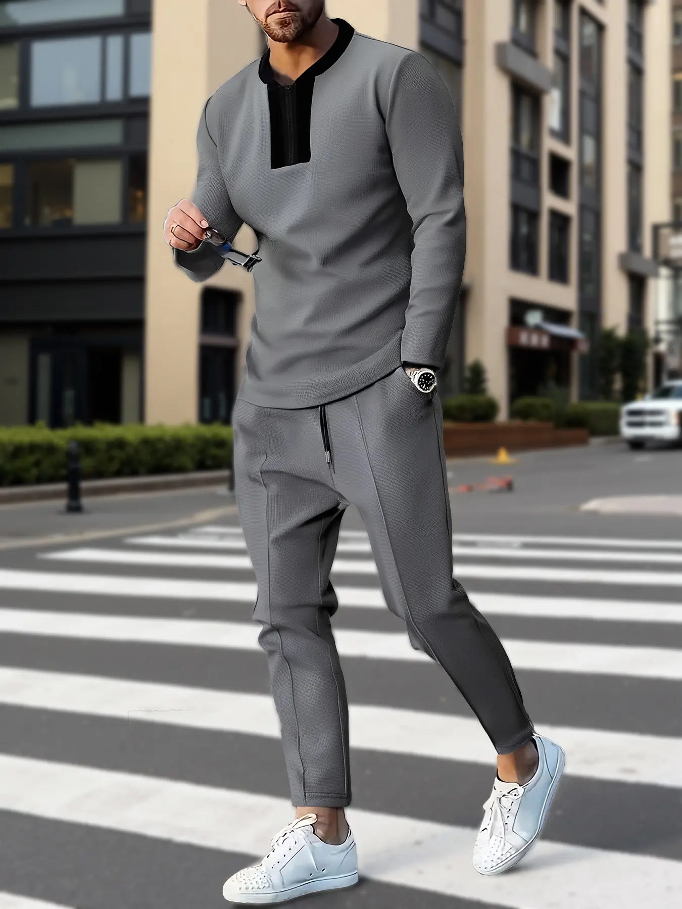 Homme Casual Letter Pattern Long Sleeve Hoodie and Joggers Set with Pockets, Stylish Comfortable for Men, Trendy Daily Wear for Spring and Fall