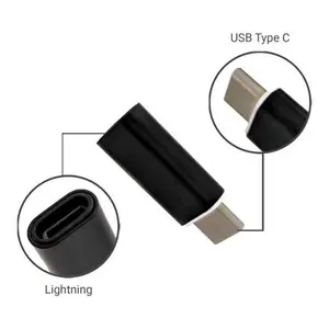 4 Pack USB-C to Lightning Adapter for iPhones & AirPods Black Convenient Lightning to USB-C Converter Black