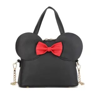 Cutie Mouse Ears Bow Crossbody Bag Mini Shoulder Bag Small Dome Satchel Bag for Women