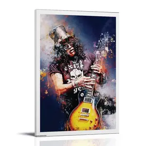 Gunflower-guitarist Slash Rock Bar Poster Posters Music Album Cover Posters Canvas Wall Art High-Resolution Vintage Band & Artist Prints for Room