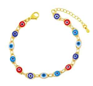 Evil Eye Bracelet - Gold Colorful Bracelet - Fashion Accessories