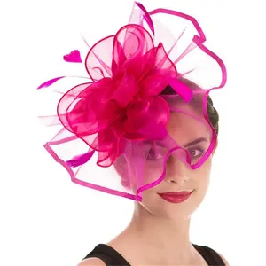 Z-HDW18   Women's Organza Church British Fascinator Bridal Tea Party Wedding Hat Summer