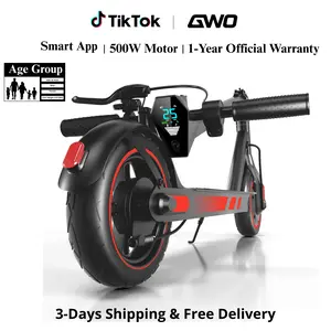 Electric Scooter 500W 10 Inch Tire Tire 36V 10.5Ah Lithium Battery Dual Brake Smar App Foldable Sports Scooters
