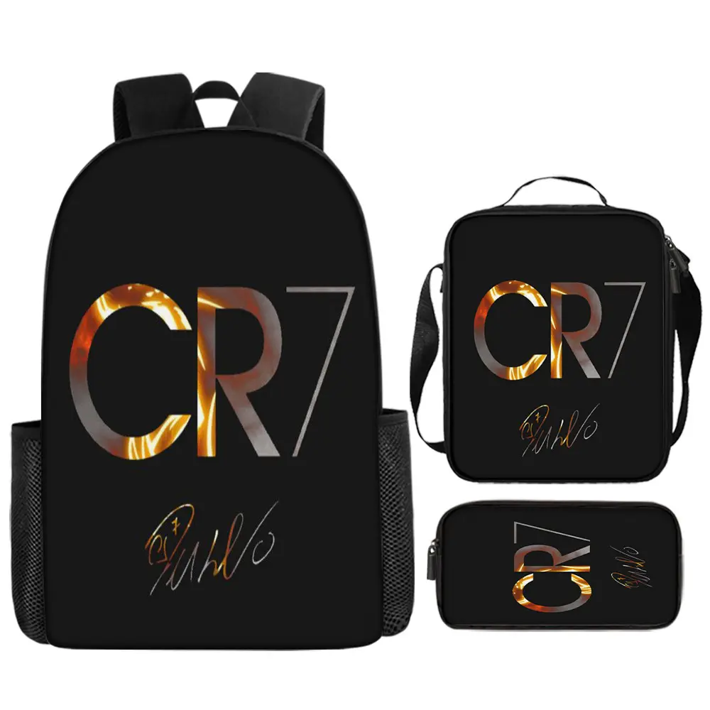Cartoon 3-Piece Schoolbag Set for Elementary School Students, Water-Resistant Polyester Cross-Body Bag, Matching Pen Case, In Stock