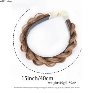 Wide Messy Braided Elastic Headband, Sandy Gold with Unique Weave Design, High Elastic Comfortable Hair Accessory, Unisex Stylish Band for Daily Wear, Lovely Practical Gifts for Women