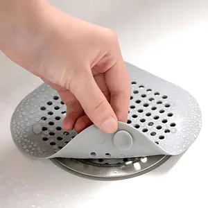 3pcs Hair Catcher Drain Strainer, Square Shower Drain Cover, 5.7 Inch Anti-Hair Filter, Fits Bathroom & Kitchen Sinks, with Suction Cups, Drain Protector