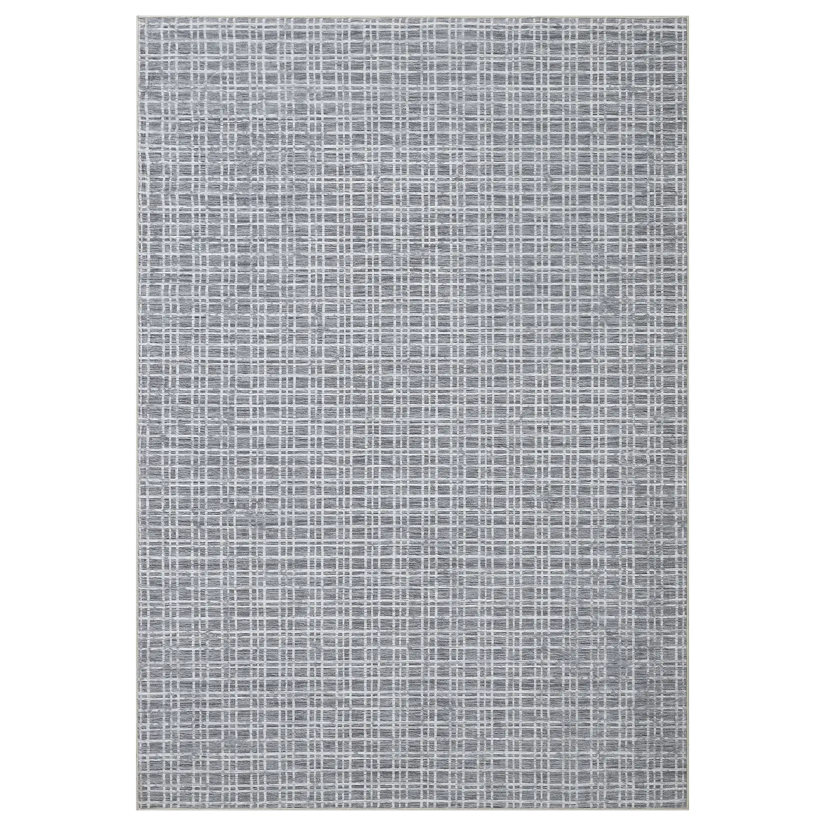 5x7 ft Dark Gray Rectangular Polyester Imitation Cashmere Full-Sized Area Rug, Modern Flower-Print Foldable Washable Multi-Use Rug for Hallway, Bathroom Entryway, Full-Sized Area Rugs