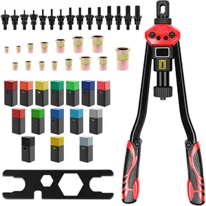 Rivet Nut Duty Tool with Rivet Nut Gun with Stroke Insert Tool w/15 Mandrels & 170 Case