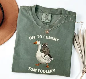 Comfort Colors Off to commit tom foolery Funny Raccoon Shirt, Graphic Raccoon Shirt, Raccoon Meme Shirt, Cozy Raccoon Shirt, Meme Tshirt