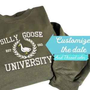 Silly Goose University Embroidered Sweatshirt, Silly Goose Sweatshirt, Embroidered Gift