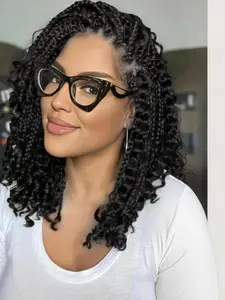 10 Inch Short Goddess Box Braids Crochet Hair, Synthetic Crochet Hair Pre Looped Crochet Braids for Women, Fashionable Gorgeous Hair Extensions for Daily Use, Synthetic Braided Wigs