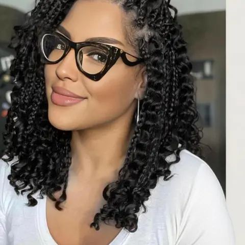 10 Inch Short Goddess Box Braids Crochet Hair, Synthetic Crochet Hair Pre Looped Crochet Braids for Women, Fashionable Gorgeous Hair Extensions for Daily Use, Boho Crochet Braids, Synthetic Braided Wigs