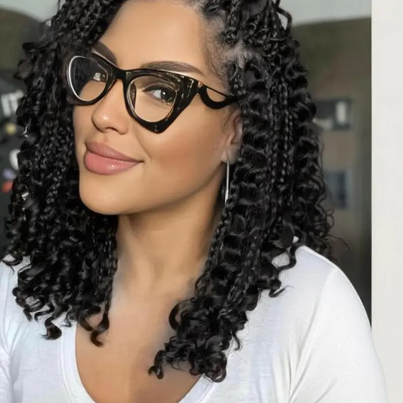 10 Inch Short Goddess Box Braids Crochet Hair, Synthetic Crochet Hair Pre Looped Crochet Braids for Women, Fashionable Gorgeous Hair Extensions for Daily Use, Boho Crochet Braids, Synthetic Braided Wigs