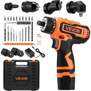 VEVOR Cordless Drill Driver, 1/2 inch Metal Chuck, Brushless Motor, Dual - Speed Variable, Drill Driver Kit with Lithium Battery and Charger, Tool Box, for Wood and Metal Drilling, Screw DrivingVEVOR Super Brand Day