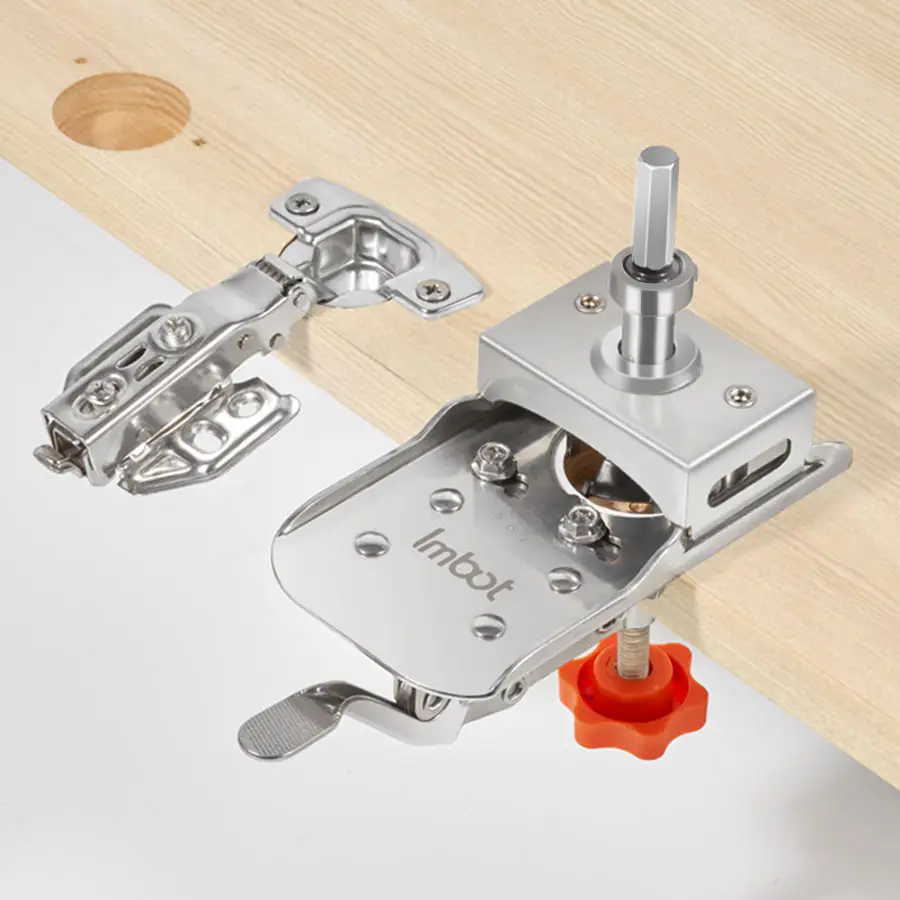 Concealed Door Hinge Jig 35mm Stainless Steel Locking Cabinet Hinge Jig Accurate Hinge Drilling Jig Guide Adjustable Puncher Locator Hole Drilling Pos