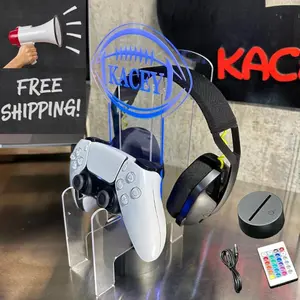 Personalized Game Controller Stand LED Light Engraved Gamer Headphones Stand Streamer Gift