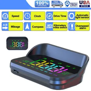 Universal Digital Car Head Up Display HUD GPS LED HD Speedometer Overspeed Alarm