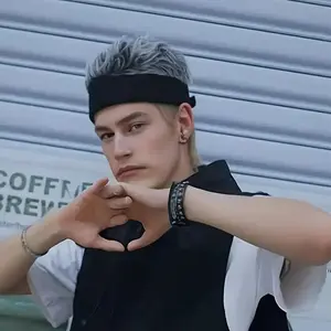 Trendy Hip-Hop Men's Funky Faux Fur Knit Beanie - Straight Hair No Brim Black & White Design, Perfect for Parties Cosplay Everyday Accessory