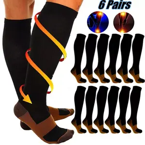 6 Pairs Copper Compression Socks 20-30mmHg Graduated Support Men's Women's XXL Slouchsocks 6 Pairs Copper Compression Socks 20-30mmHg Graduated Support Men's Women's XXL Slouchsocks