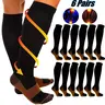 High Compression Copper Support Socks, 6 Pairs 20-30mmHg Graduated Colorblock Slouch Activewear Socks for Adults, 88% Nylon+12% Spandex, All Seasons, Daily Wear for Gentle Care & Sports Use, XXL Size,techvibes