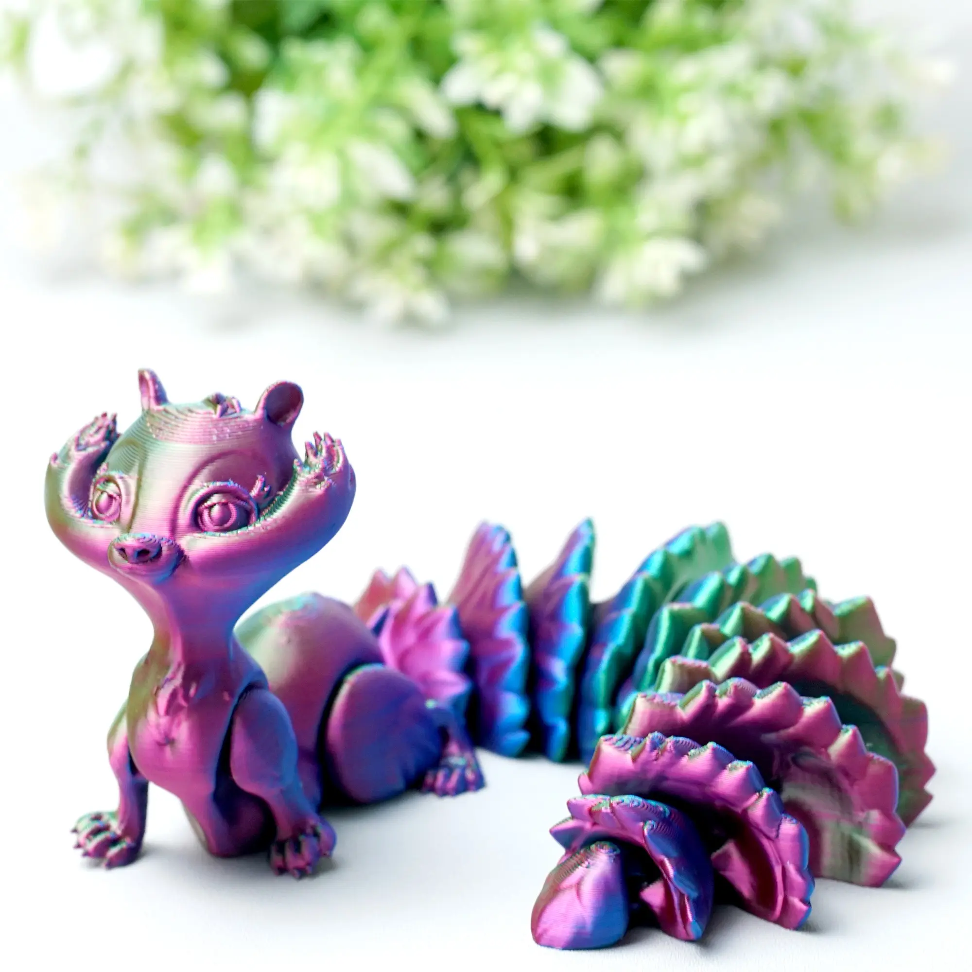 3D printed squirrel model toys, flexible joint animal doll statues, home and office desk decorations, holiday surprise gifts Ornaments