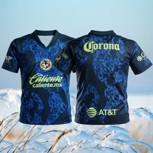 Club America Away Blue 2024 25 New Mexico Home Yellow Short Sleeves Football Shirt