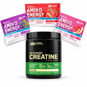OPTIMUM NUTRITION Creatine + Amino Energy Edible Dietary Combo Powder, Unflavored, Banned Tested - 5g Micronized Creatine Monohydrate for Strength & Focus, Protein Fitness Supplement for Muscle Building & Recovery