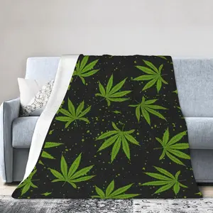 Green Weeds Leaf Blanket Super Soft Flannel Blanket Comfy Cozy Throw Blanket Couch Lightweight Blankets for Living Room Bedroom
