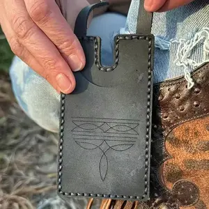 New Western Boot Wallet with Snap Strap, Stylish Leather Coin Purse, Perfect for Organizing Coins and Small Items, Ideal Gift for Men, Western Wallets