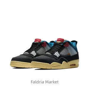 Black retro casual comfortable anti-slip and wear-resistant basketball shoes