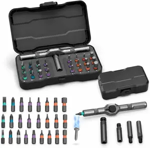 【FathersDayGift】ApexSeclect 24 in 1 DlY Screwdriver Set,1 Set SwitchableScrewdriver Shape Magnetic Screwdriver Set,Compact and Portable Ratchet Screw0driver SetHome Repair Tool Box fathersdaygift