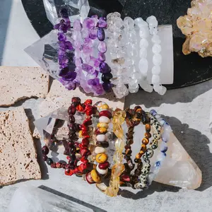 35 Different Natural Crystal Chips Bracelet