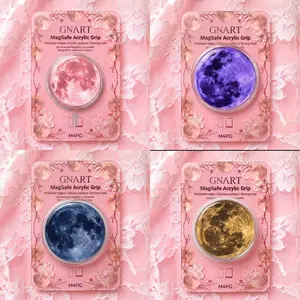 Celestial Moon Magnetic Phone Grip Acrylic Pastel Goth Phone Holder Coquette Pink Purple Blue Gold Full Moon Aesthetic Phone Stand Witchy Astronomy Magic Gift Mobile Accessory