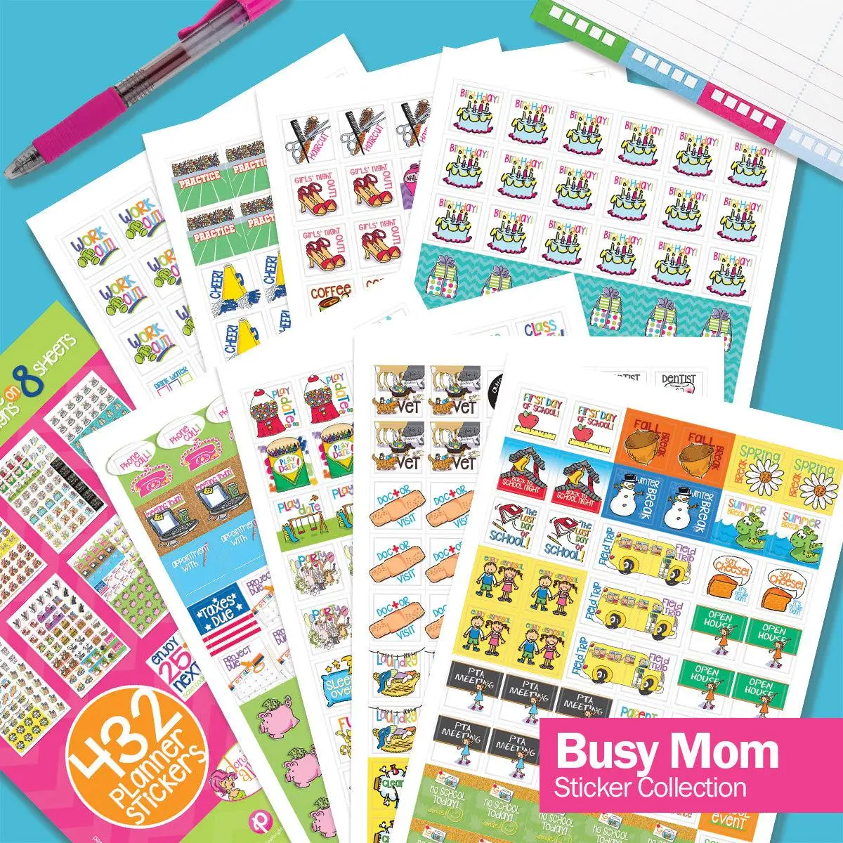 Best Planner Stickers | Family, Work, To-Dos, Events, Goals, Tasks, Planning, Perfect for any Calendar & Stationery