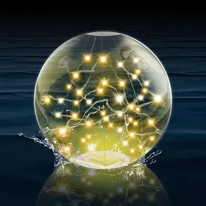 Floating Pool Light, Spherical Solar-Powered LED Ball, 13.7 Inch Inflatable Glow Sphere, Ideal for Pools & Outdoor Decor