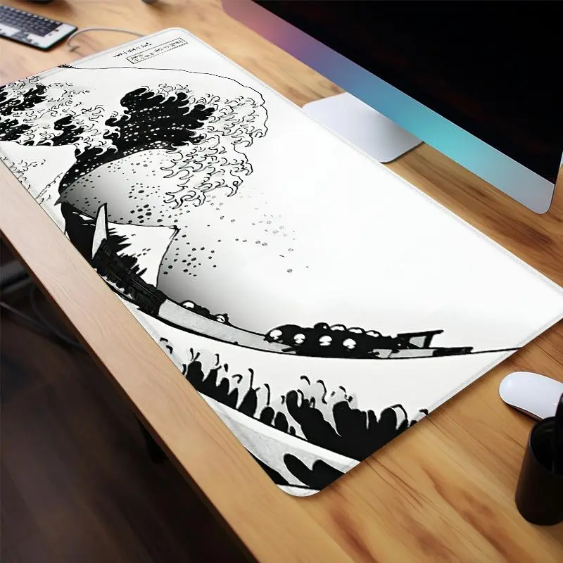 Wave Art Design Extended Mouse Pad, 1 Count Rectangle Large Gaming Mouse Pad, Non-slip Personalized Mouse Pad for Home Office Desk, Desk Accessories
