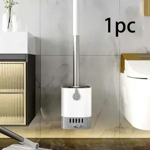 Toilet Brush & Wand Holder Set – Wall-Mount Scrubbing Toilet Brush, Bathroom Cleaning Kit for Sink, Bathtub, Drain, Wash Basin, Urinal, Long-Term Use