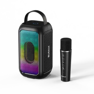 Bobtot SingPro Karaoke Wireless Portable Bluetooth Speaker - 40W Loudspeaker with Audio Echo EQ, 16H Playtime, RGB Lights, Deep Bass, AUX Port, USB Port, FM Radio (Black)