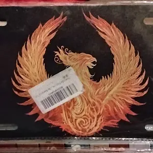 Phoenix Rising from the Flames Novelty Metal Vanity Tag License Plate for Car