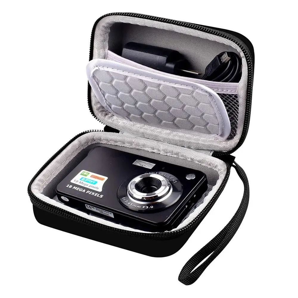 Portable Digital Camera Storage Bag, Shockproof Camera Protective Case With Lanyard, Mini Camera Storage Organizer for Digital Camera Battery