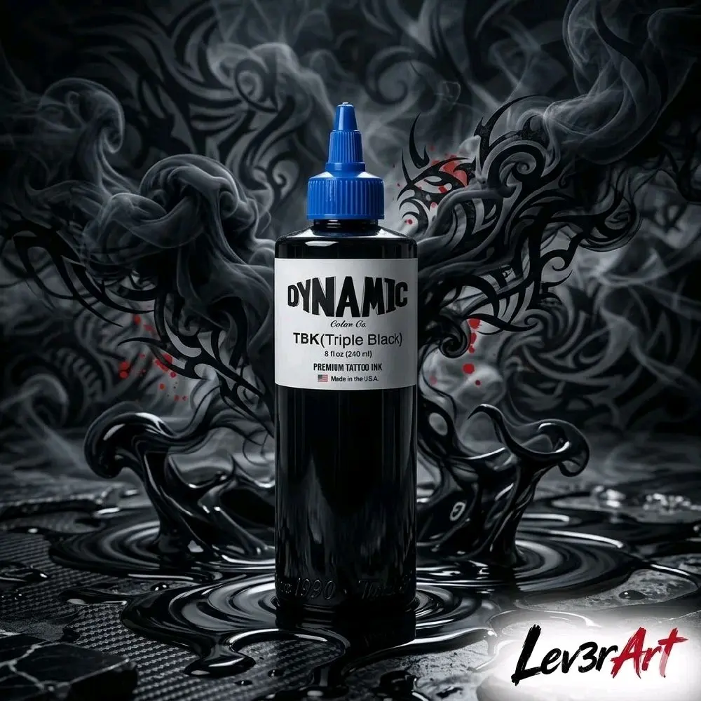 AUTHENTIC DYNAMIC INK TRIPLE BLACK 1oz/8oz Vegan,Longlasting for TATTOO ARTISTS