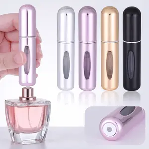 4PCS 5ML Refillable Perfume Atomizer Travel, Portable Mini Pocket Perfume Atomizer for Travel Accessories Tin Canister Organizer Bottle Fathersdaygift