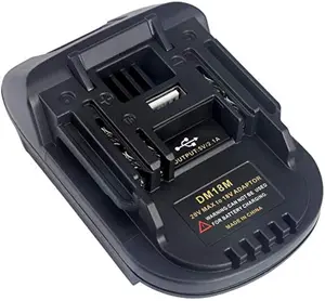 DM18M Battery Adapter for Milwaukee for M18 18V & DeWalt 20V Battery to for Makita 18V Tools with USB Port