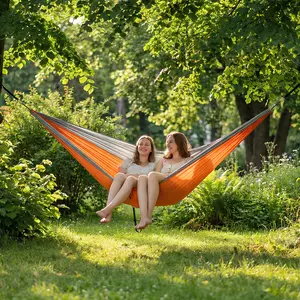 Camping Double Hammock, Portable Hammock with Tree Straps, Tree Hammocks, Perfect for Outside Indoor Hiking Beach Backpack Travel