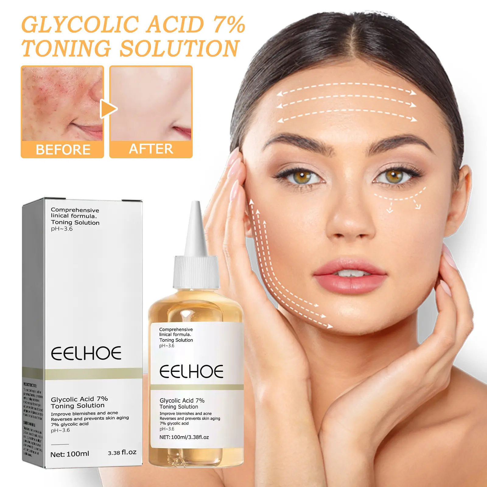 Skin Repair Glycolic Acid 7%Exfoliating Toner GlycolicSour 7% Toning,Exfoliate,Wrinkle Exfoliating Serum forFace,Hydrates and Reduces Skin Blemishes SkincareSmoother Aloe Delicate Facial Sensitive (100ml)Gentle Gift Mom Radiant Comfort