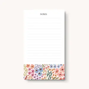 Lined Notepad | 4x7" | 50 Sheets | Floral Office Stationery